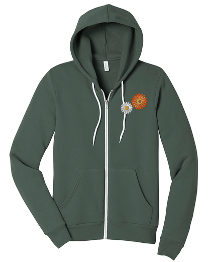 Unisex Daisy Zip Hoodie